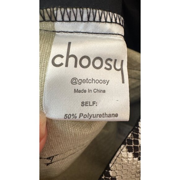 2/$30 Choosy Size 0 Faux Leather Snake Cropped Print High-Waisted Pants - Picture 6 of 16